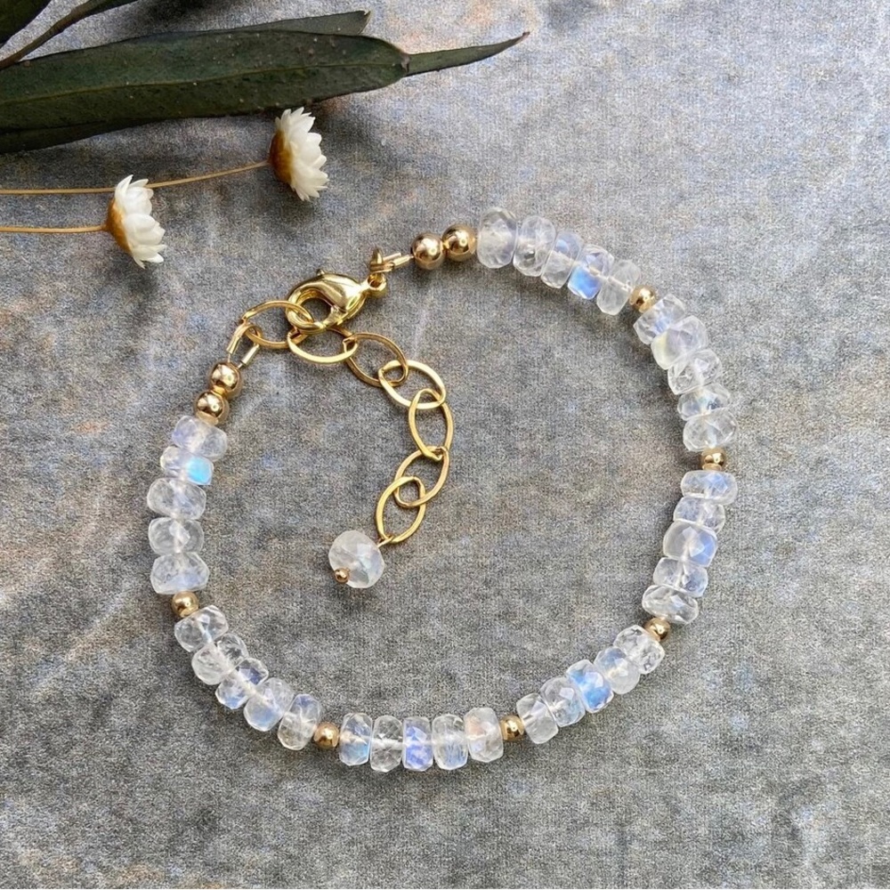 Moonstone Bracelet In 14k Gold Filled or Sterling Silver